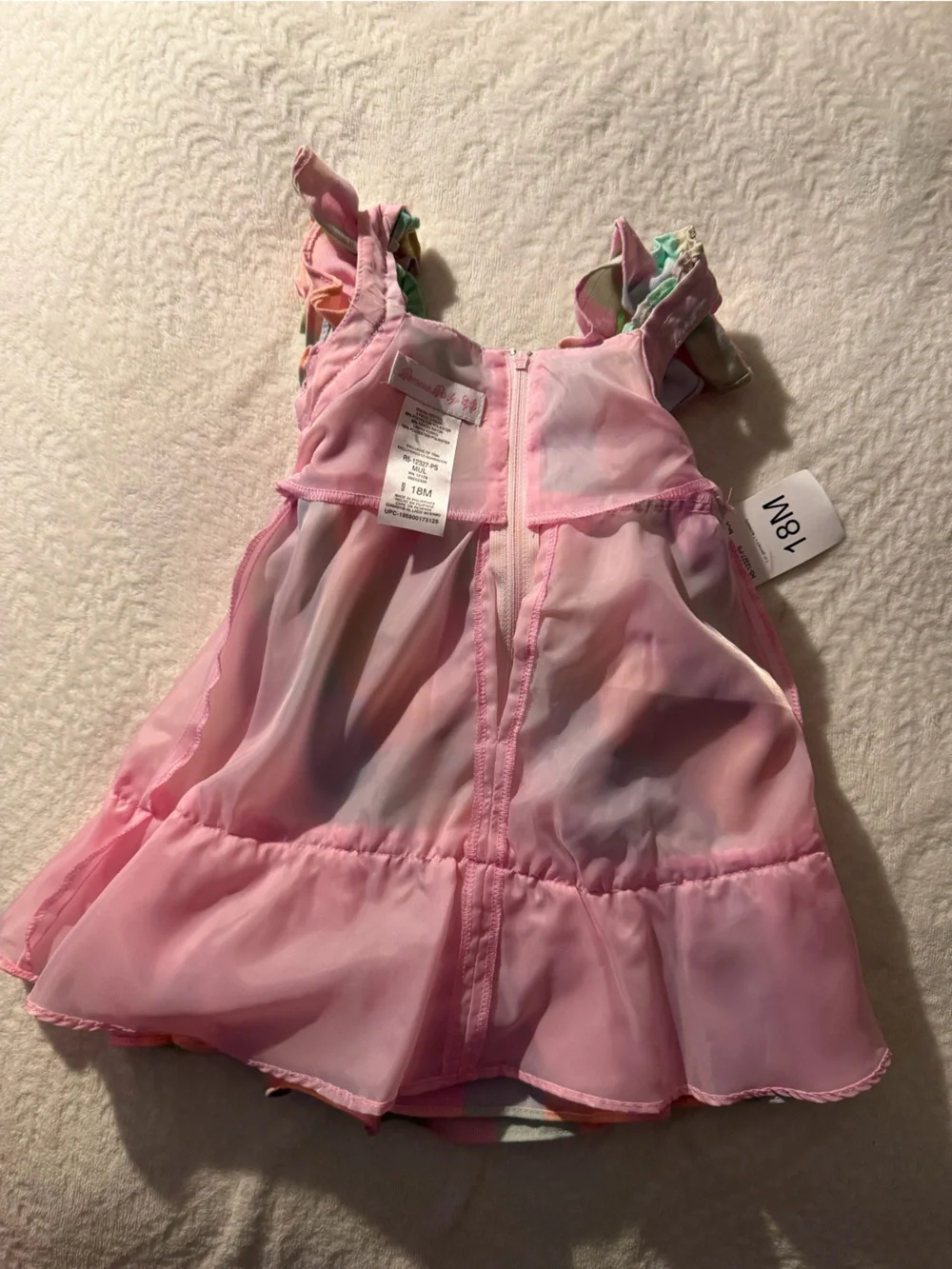NWT Bonnie Baby 3-Piece Pastel Plaid Dress Set with Headband - 18M - Picture 10 of 11